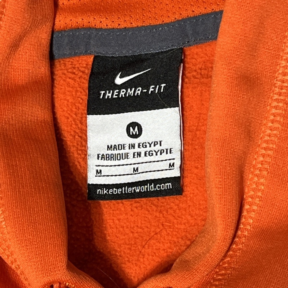Nike Therma-Fit Men's Orange Pullover Hoodie Sweatshirt Size M Athletic Pockets - Picture 9 of 16